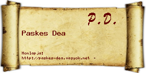 Paskes Dea névjegykártya